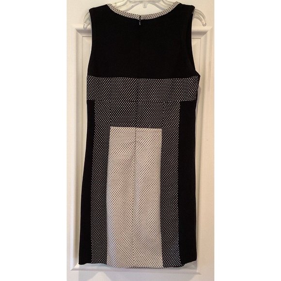 Yoana Baraschi Anthropologie Dress Size 12 Black Ivory Colorblock Sleeveless - Picture 4 of 10